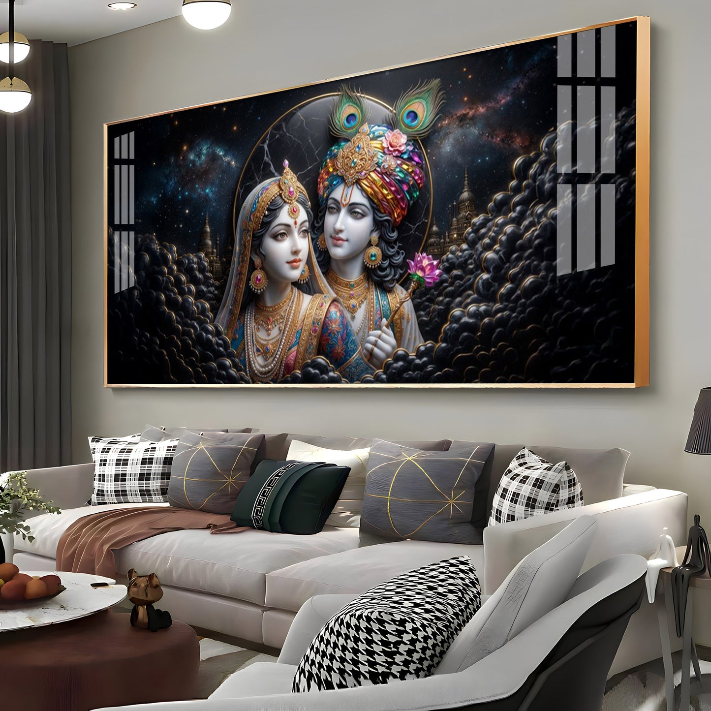 Radha Krishna Ji Premium Acrylic Horizontal Wall Art