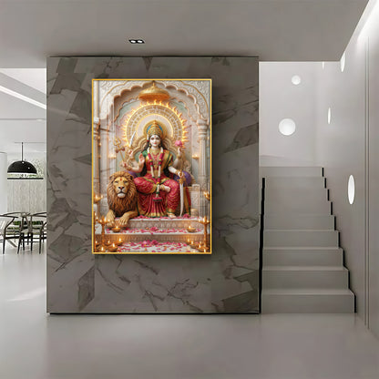 Maa Durga Premium Acrylic Vertical Wall Art