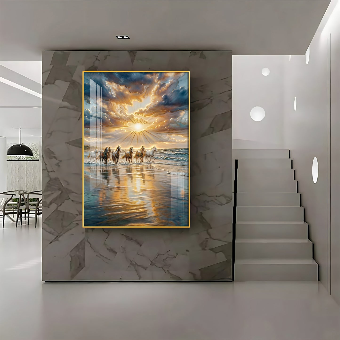 Vastu Inspired Running Horse Wall Art Premium Acrylic Vertical Wall Art