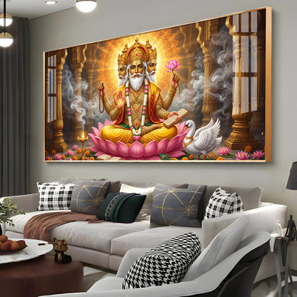 Depiction Of Lord Brahma Premium Acrylic Horizontal Wall Art