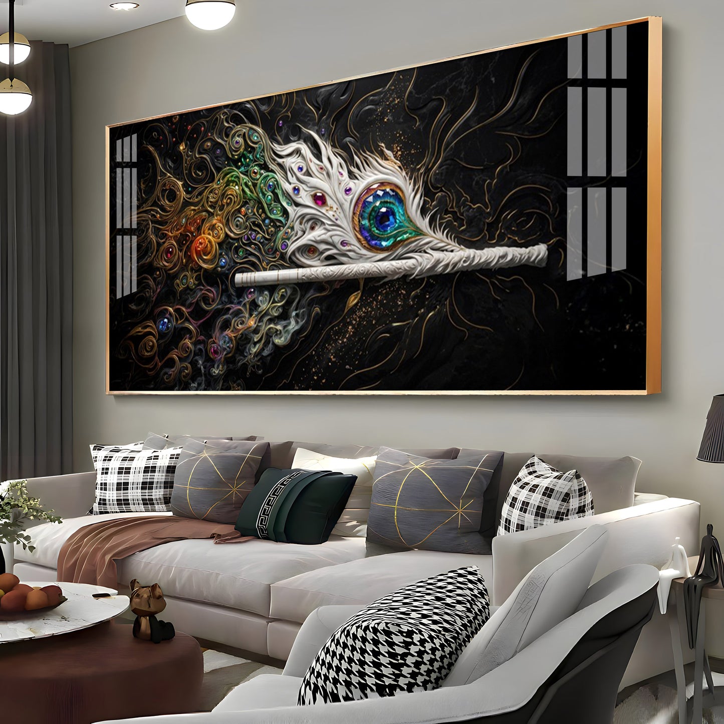 Colorful Breeze White Flute Premium Acrylic Horizontal Wall Art