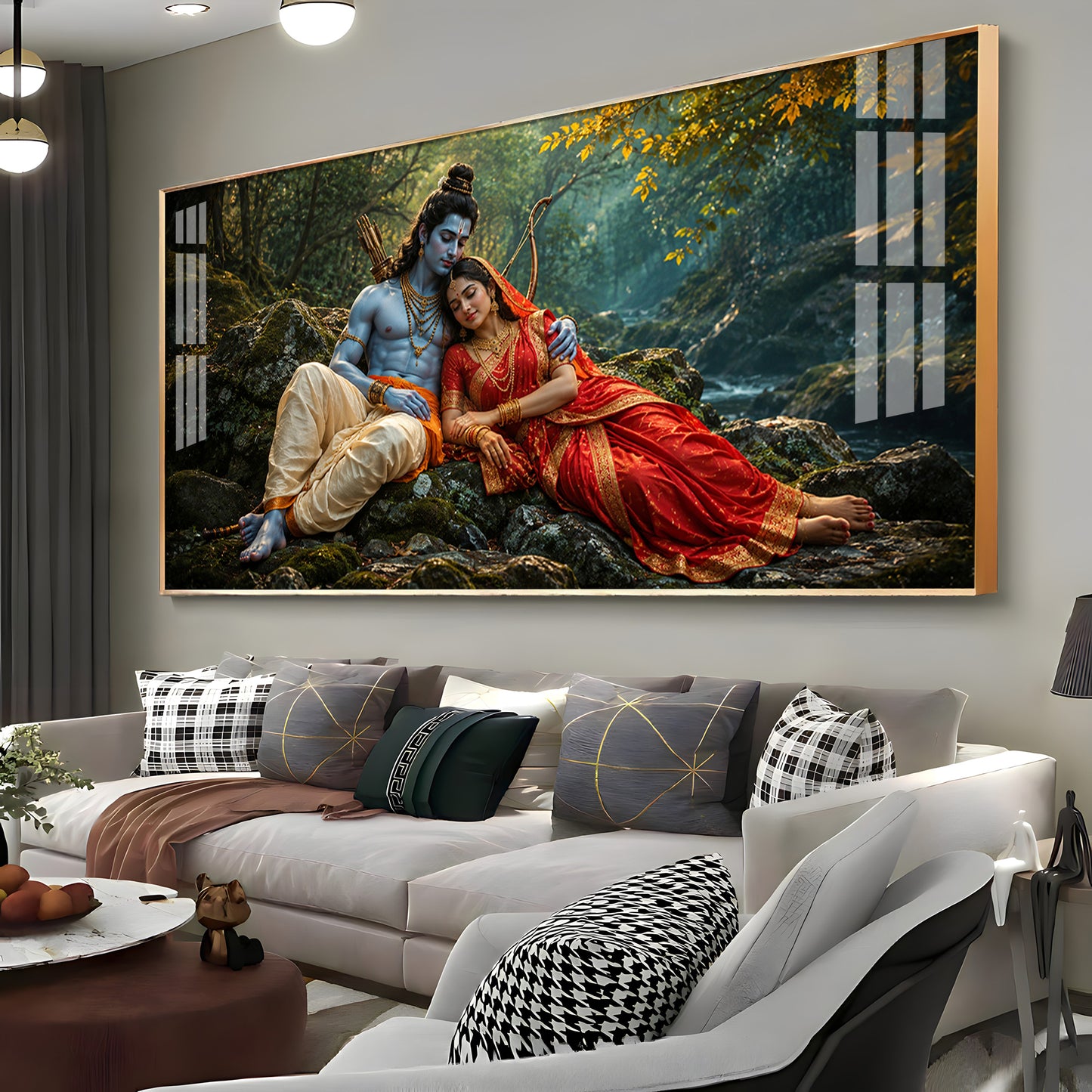 Lord Sita Ram Divine Love Premium Acrylic Horizontal Wall Art