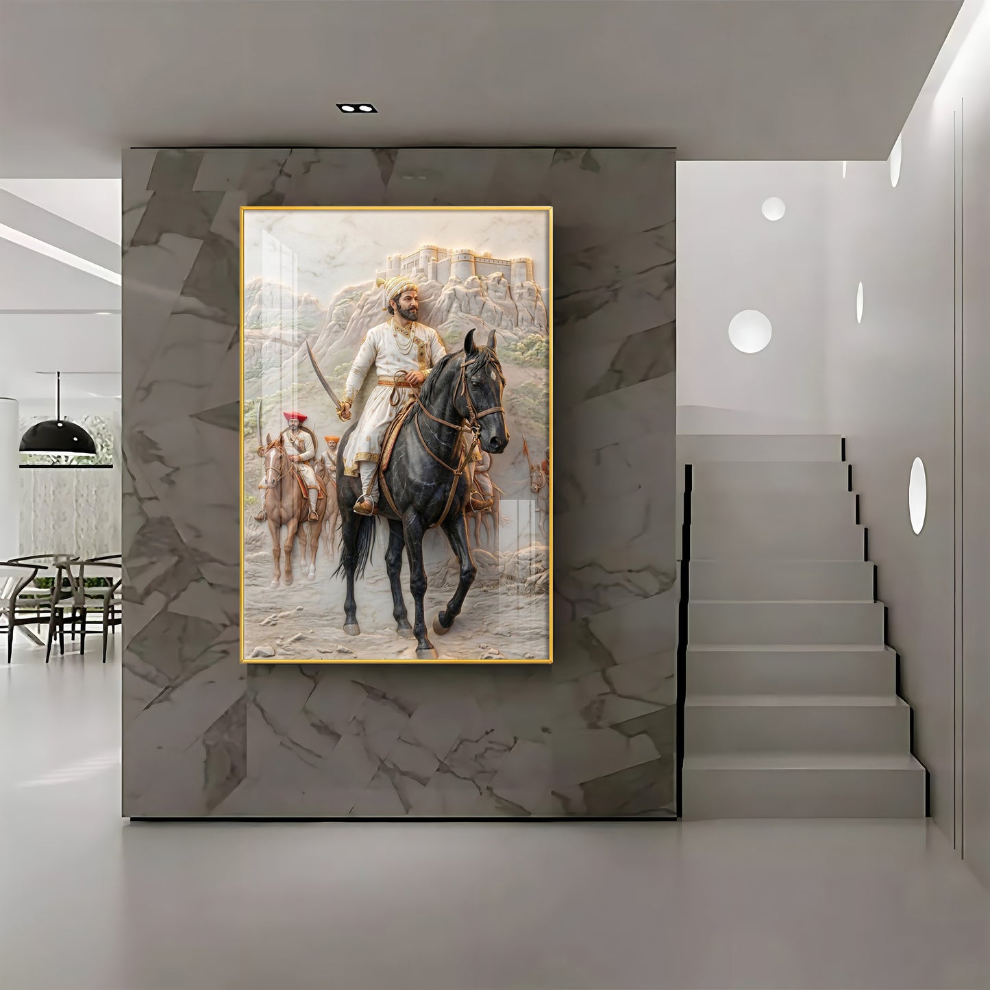 Warrior Chhatarapati Shivaji Maharaj Premium Acrylic Vertical Wall Art