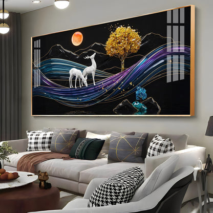 Tidal Deer Harmony Premium Acrylic Horizontal Wall Art