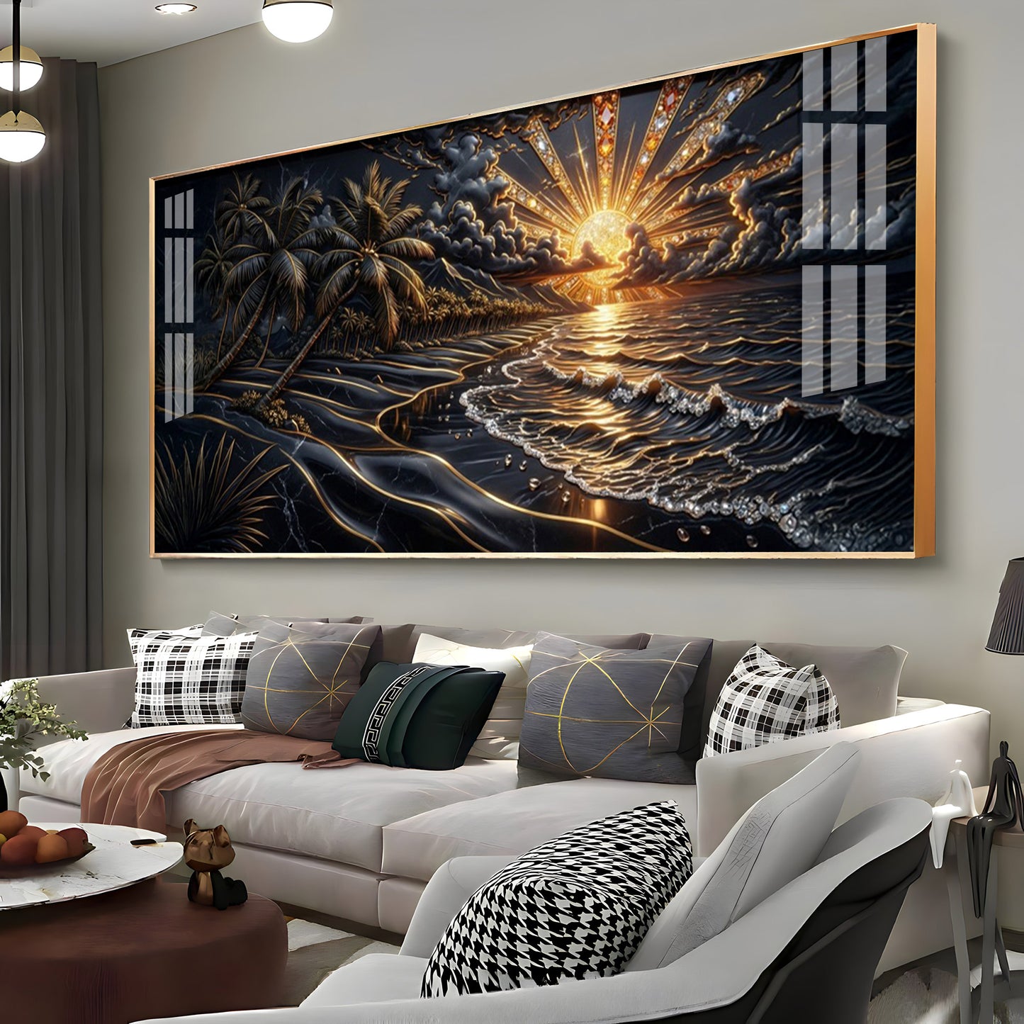 Ocean Glow Sunset Premium Acrylic Horizontal Wall Art