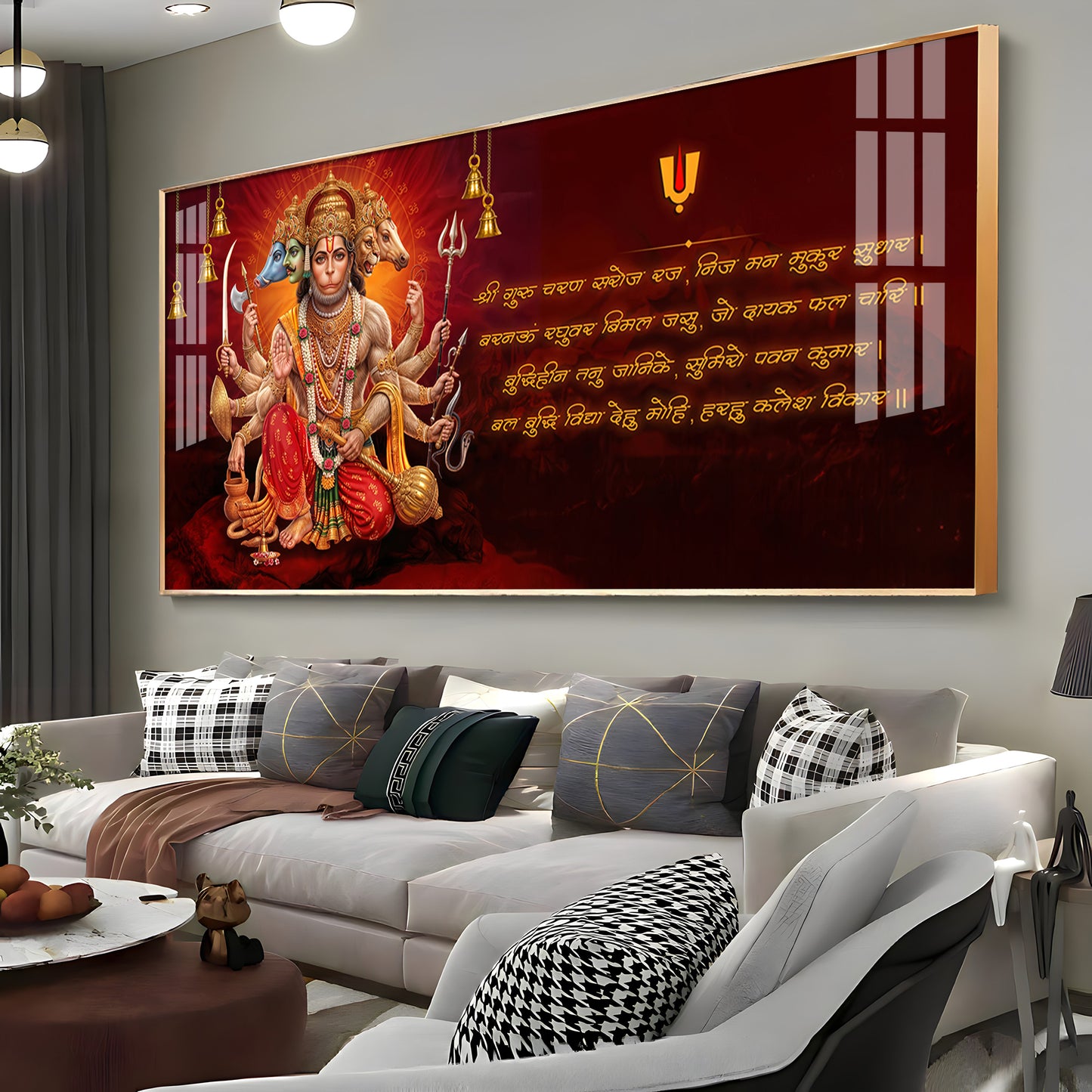 Panchmukhi Hanumanji Premium Acrylic Horizontal Wall Art