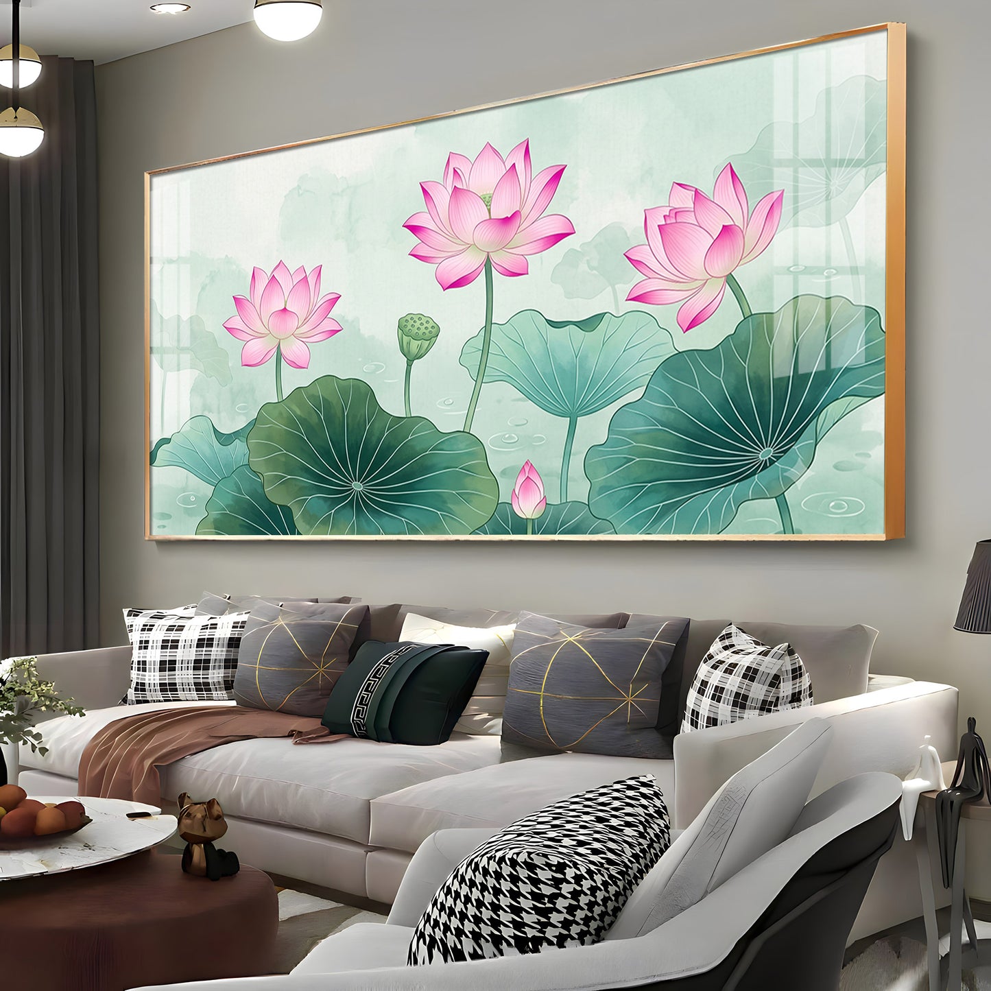 Lotus Flower Premium Acrylic Horizontal Wall Art