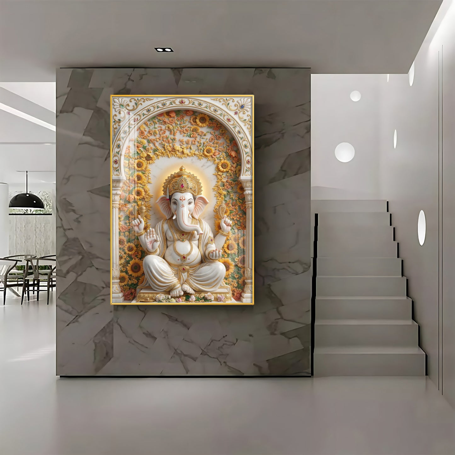 Hindu God Ganesh Ji Premium Acrylic Vertical Wall Art