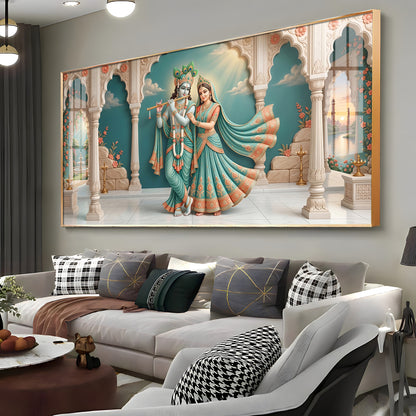 Hindu Deities Radha Krishna Premium Acrylic Horizontal Wall Art
