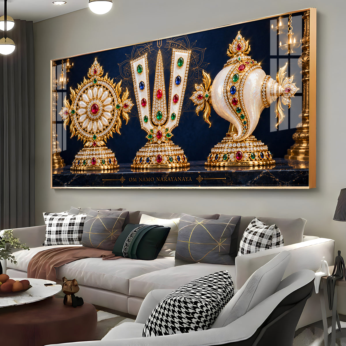 Divine Balaji Symbols Premium Acrylic Horizontal Wall Art