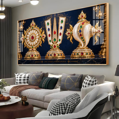 Divine Balaji Symbols Premium Acrylic Horizontal Wall Art