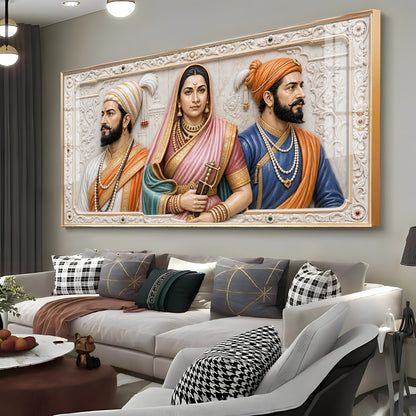 Chhatrapati Shivaji Maharaj With Sambhaji Maharaj Premium Acrylic Horizontal Wall Art