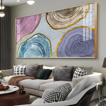 Circular Wood Grain Patterns Premium Acrylic Horizontal Wall Art