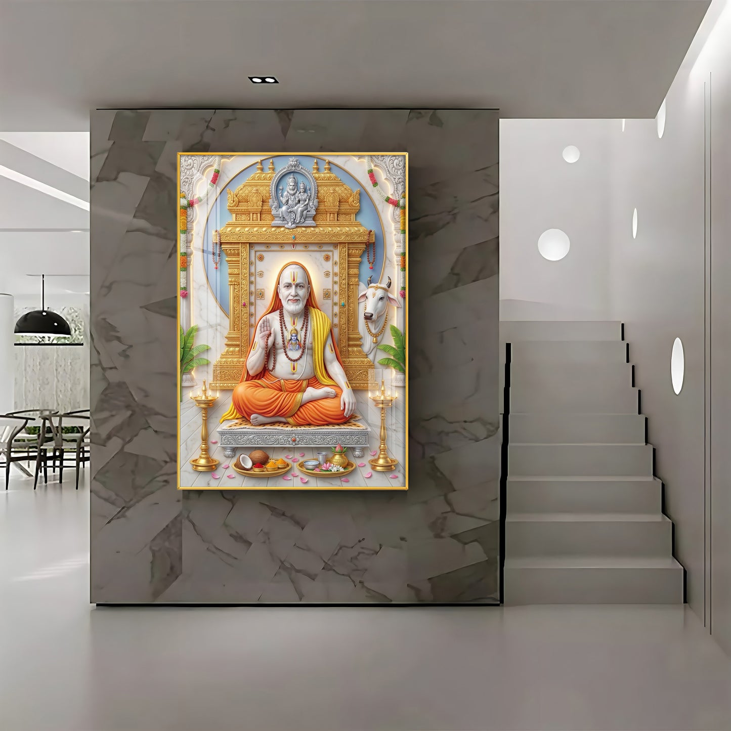 Sri Raghavendra Swamy Ji Premium Acrylic Vertical Wall Art
