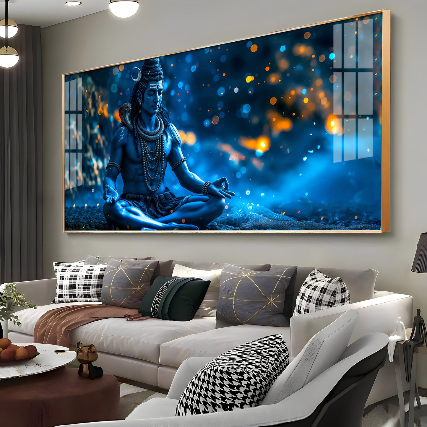 Mahadev In Spiritual Endeavor Premium Acrylic Horizontal Wall Art