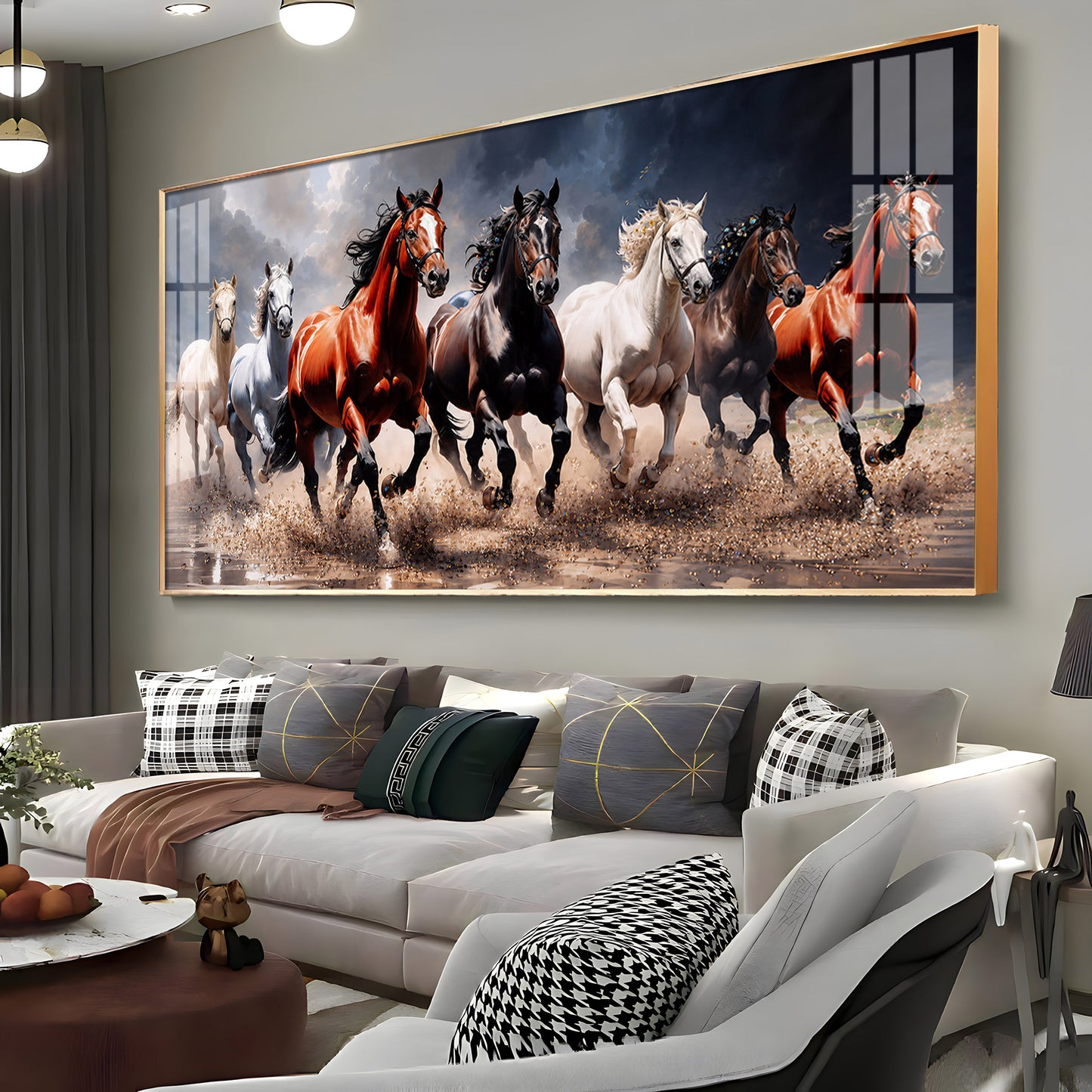 Seven Horses Run Wild Premium Acrylic Horizontal Wall Art