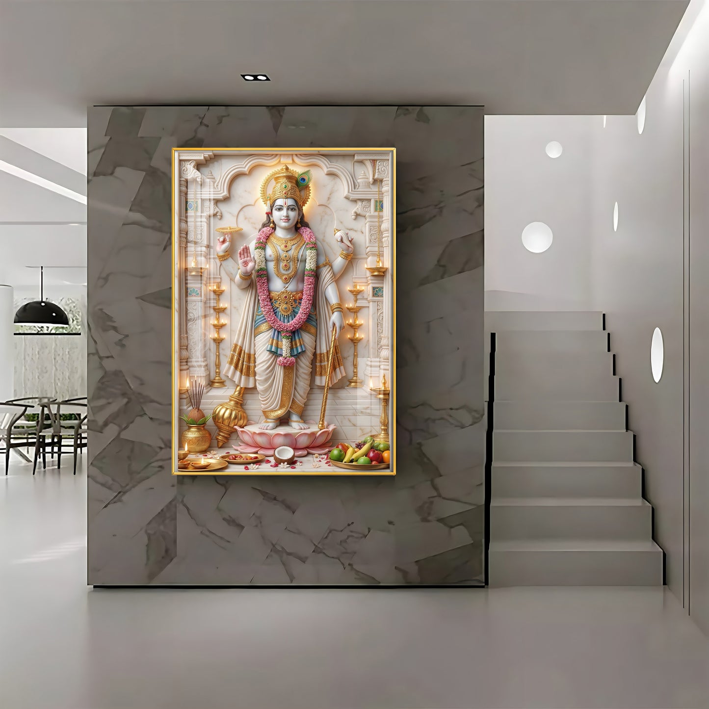 Religious Krishna ji Premium Acrylic Vertical Wall Art