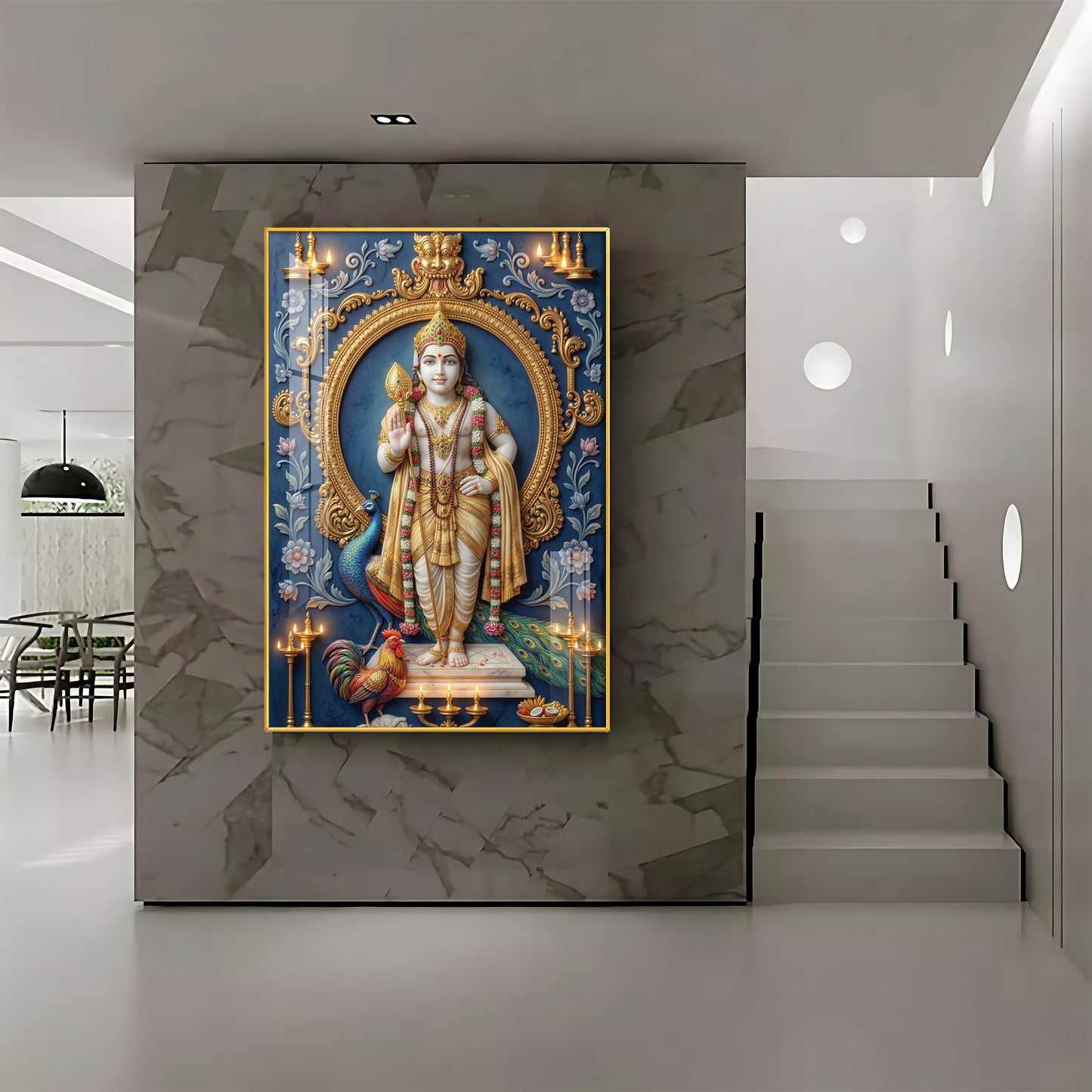 Hindu Lord Murugan Premium Acrylic Vertical Wall Art