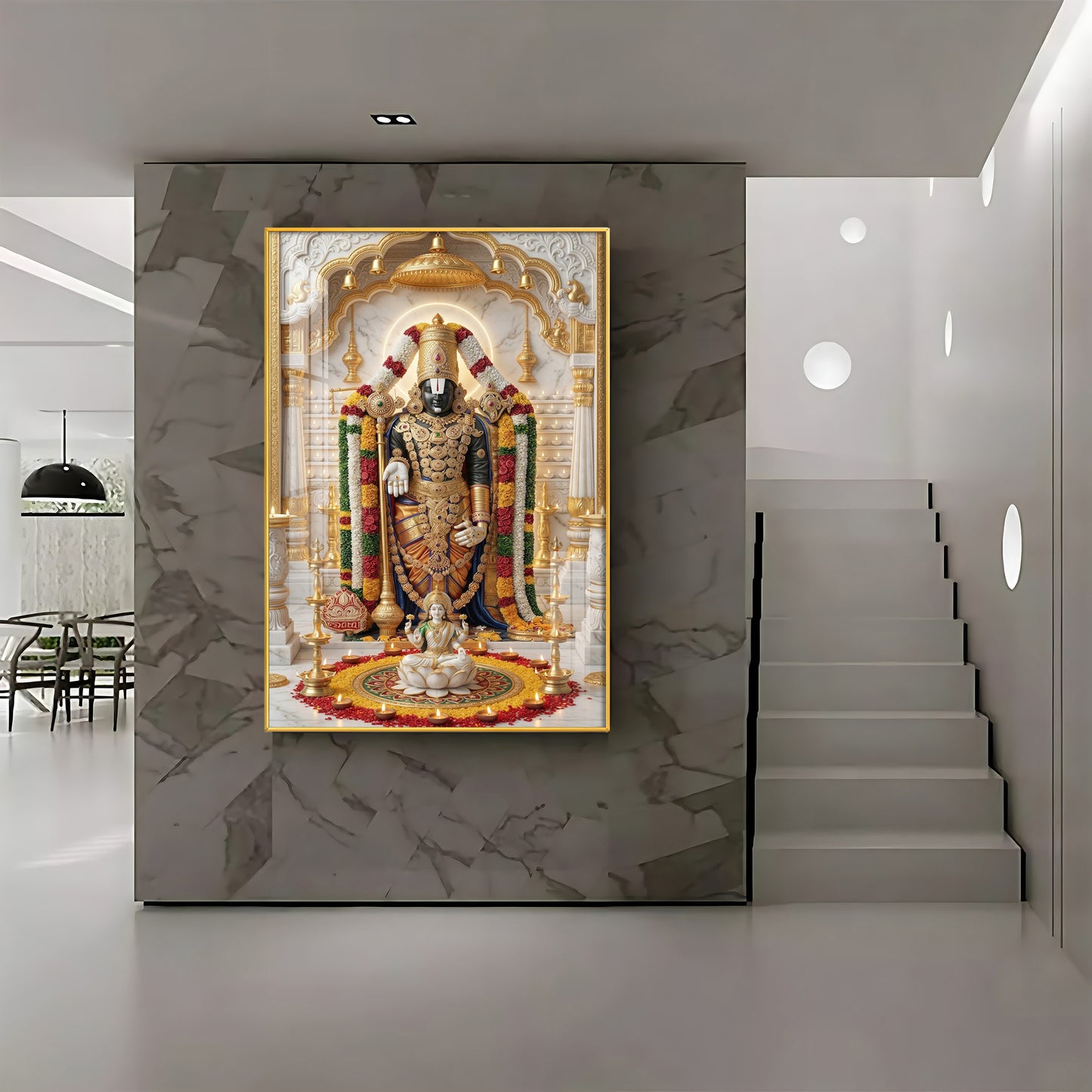 Depiction of Lord Venkateswara Premium Acrylic Vertical Wall Art