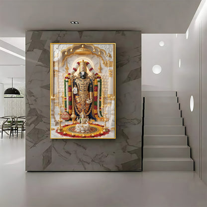 Depiction of Lord Venkateswara Premium Acrylic Vertical Wall Art
