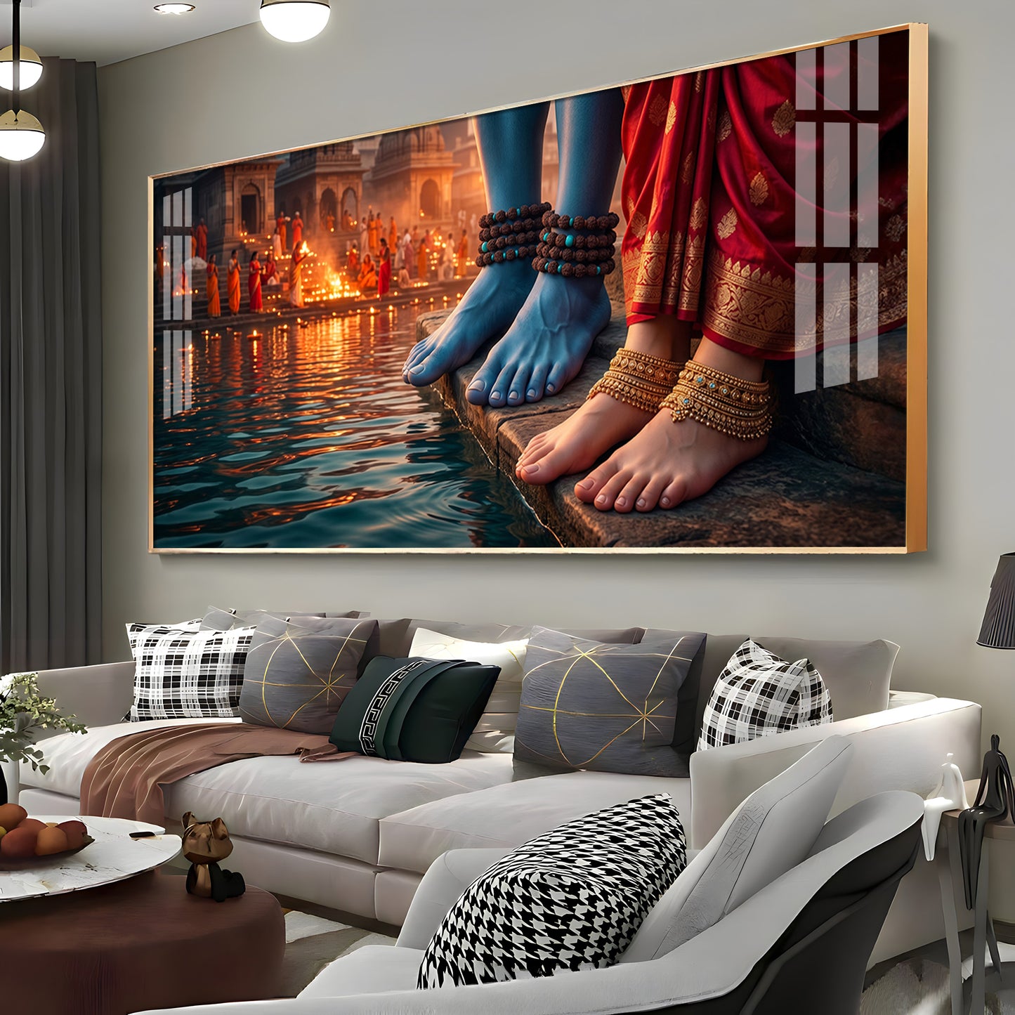 Feet Of Lord Shiva & Goddess Parvati Premium Acrylic Horizontal Wall Art
