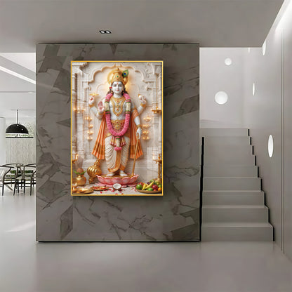 Vishnu Avatar Krishna Premium Acrylic Vertical Wall Art