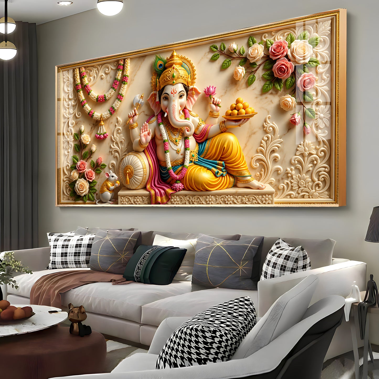 Lord Ganesha Ji Premium Acrylic Horizontal Wall Art