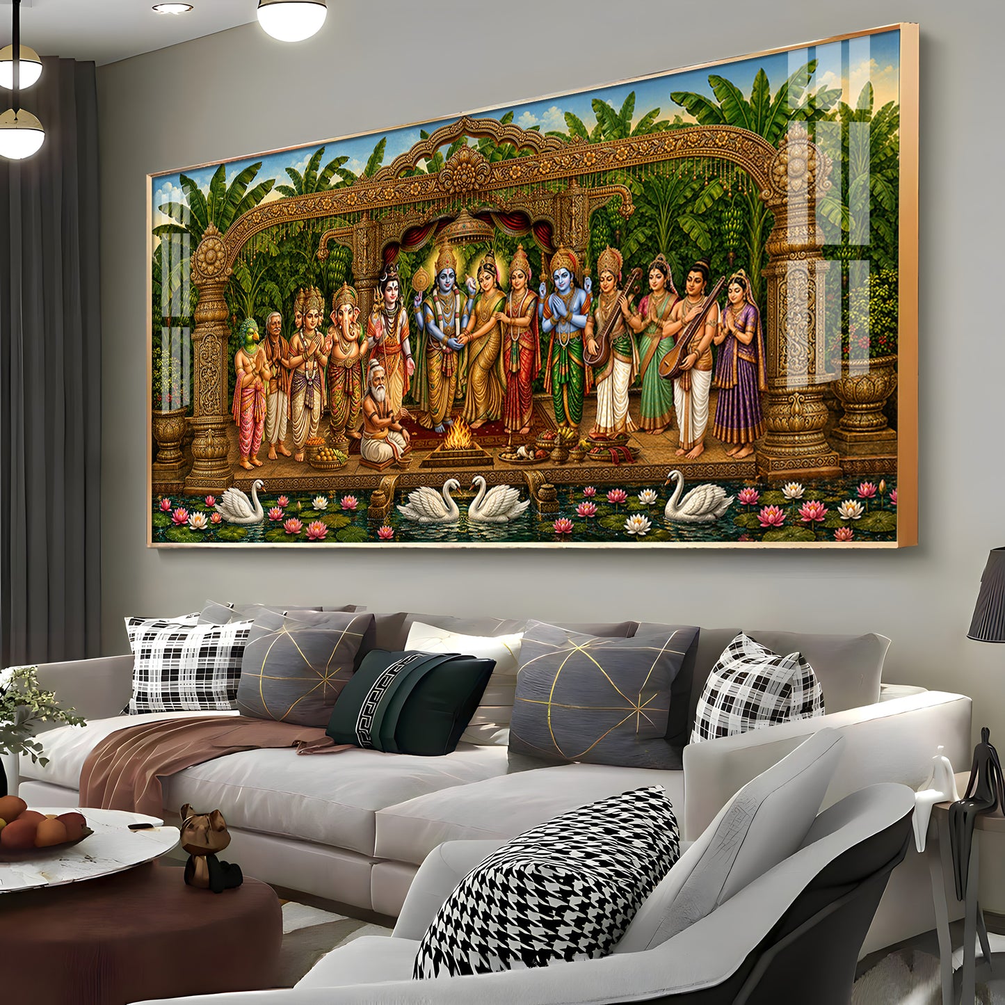 Hindu Deities Srinivasa Kalyanam Premium Acrylic Horizontal Wall Art
