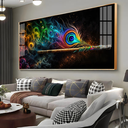 Divine Krishna Coverts Illumination Premium Acrylic Horizontal Wall Art