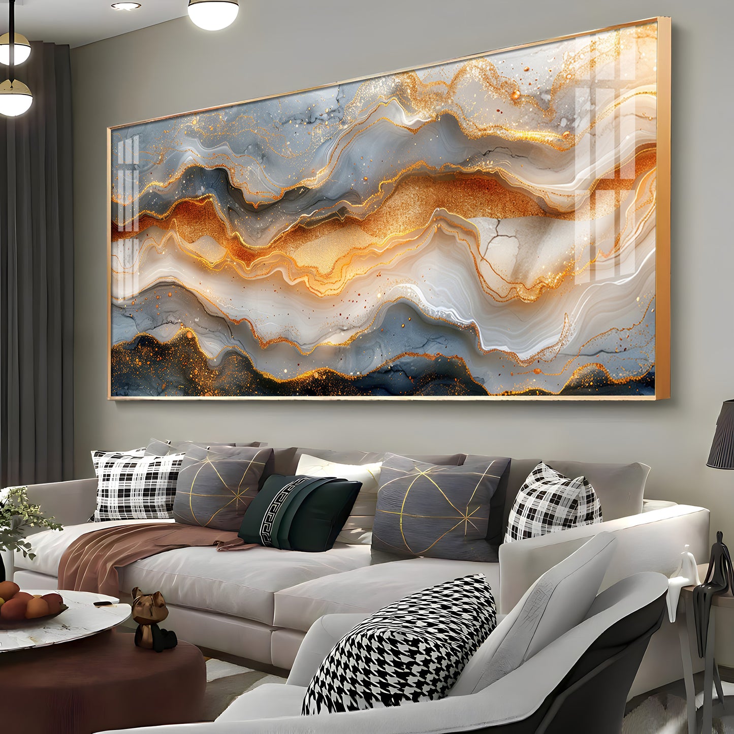 Marbled Veins Premium Acrylic Horizontal Wall Art