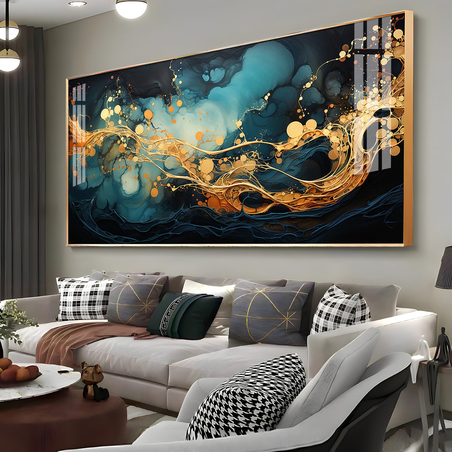 Abstract Colorful Background With Liquid Shapes Premium Acrylic Horizontal Wall Art