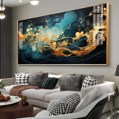 Abstract Colorful Background With Liquid Shapes Premium Acrylic Horizontal Wall Art