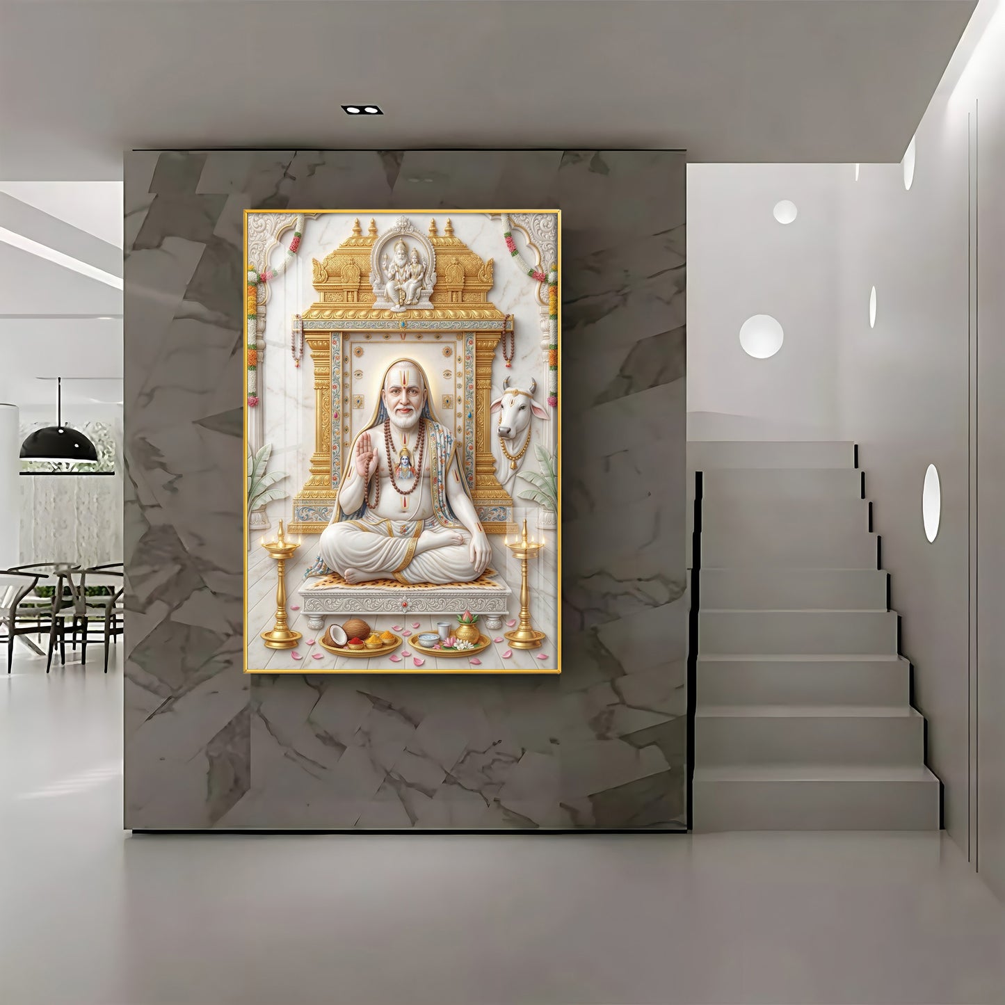 Guru Raghavendra Swamy Ji Premium Acrylic Vertical Wall Art