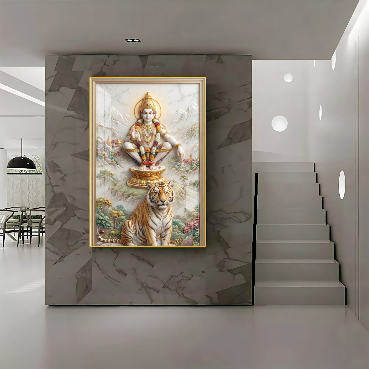 Hindu Deity Ayyappan Premium Acrylic Vertical Wall Art
