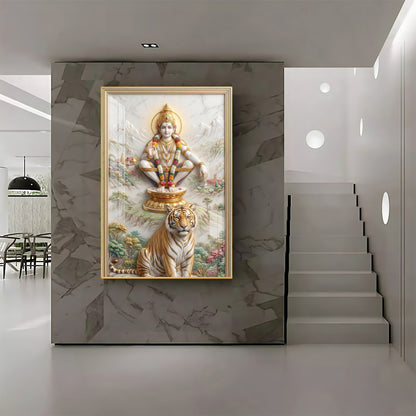 Hindu Deity Ayyappan Premium Acrylic Vertical Wall Art