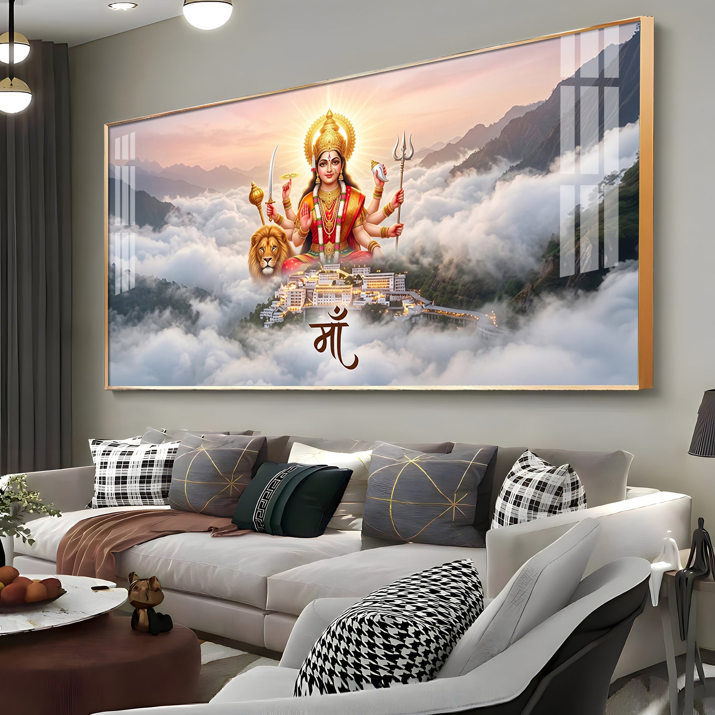 Goddess Vaishno Devi Temple Premium Acrylic Horizontal Wall Art