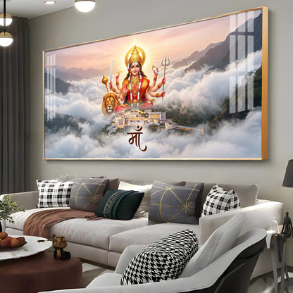 Goddess Vaishno Devi Temple Premium Acrylic Horizontal Wall Art