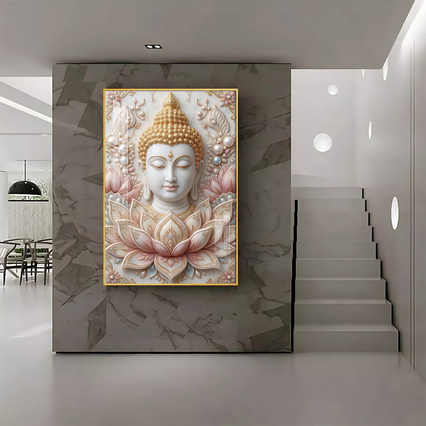 Meditating Lord Buddha Premium Acrylic Vertical Wall Art