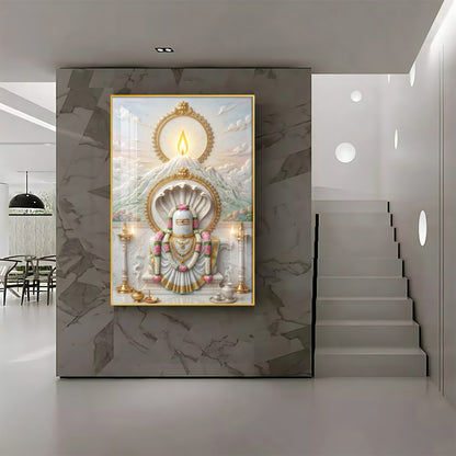 Shiva Lingam With Mount Kailash Premium Acrylic Vertical Wall Art