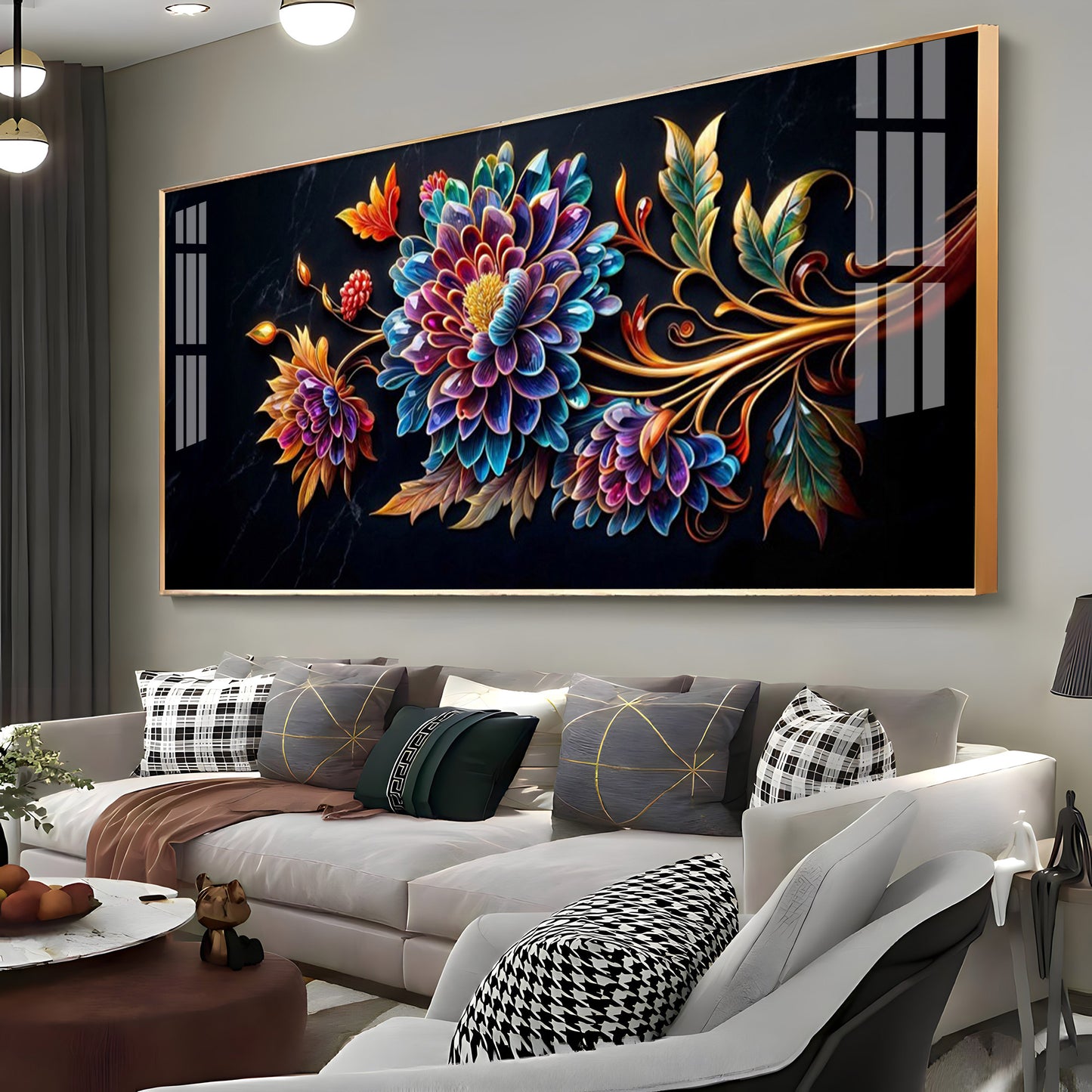Colorful Floral Premium Acrylic Horizontal Wall Art