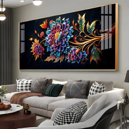 Colorful Floral Premium Acrylic Horizontal Wall Art