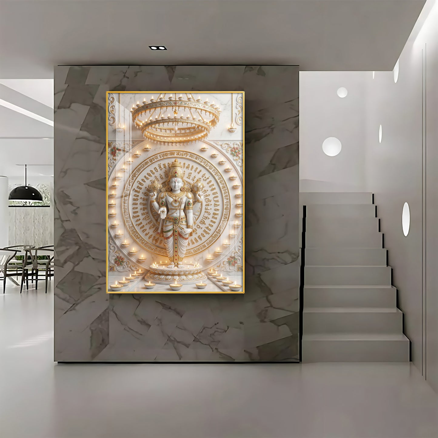 Divine Vishnu Premium Acrylic Vertical Wall Art