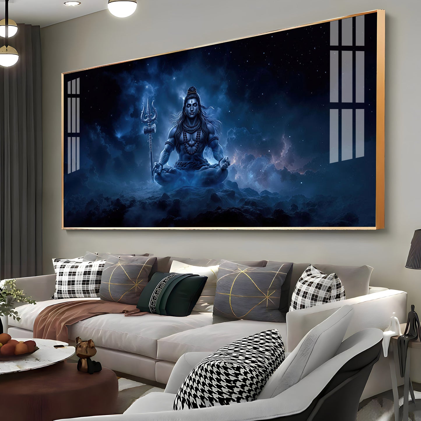 Lord Mahadev In A Deep Meditation Premium Acrylic Horizontal Wall Art