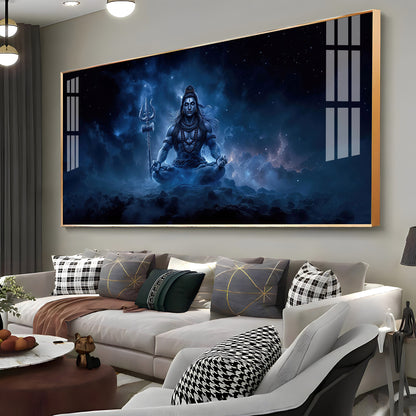 Lord Mahadev In A Deep Meditation Premium Acrylic Horizontal Wall Art