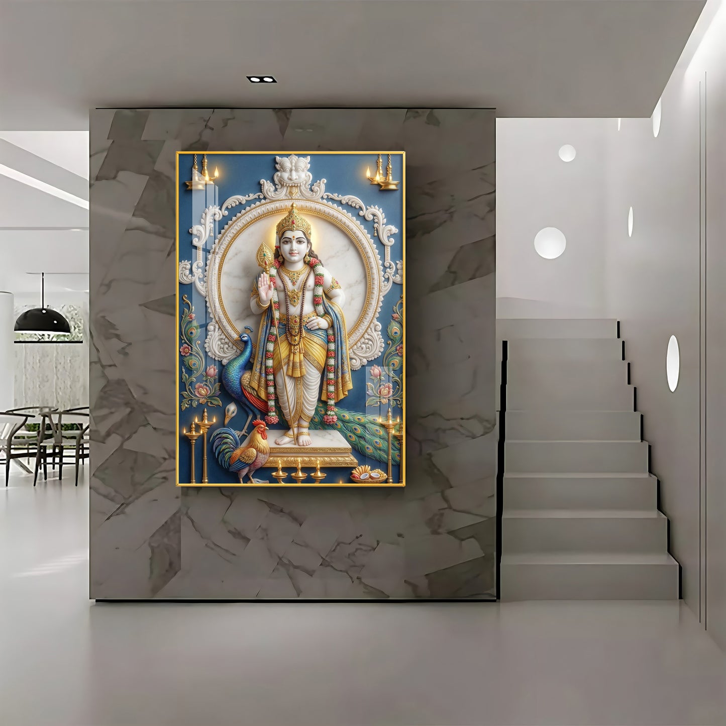 Hindu Deity Murugan Premium Acrylic Vertical Wall Art
