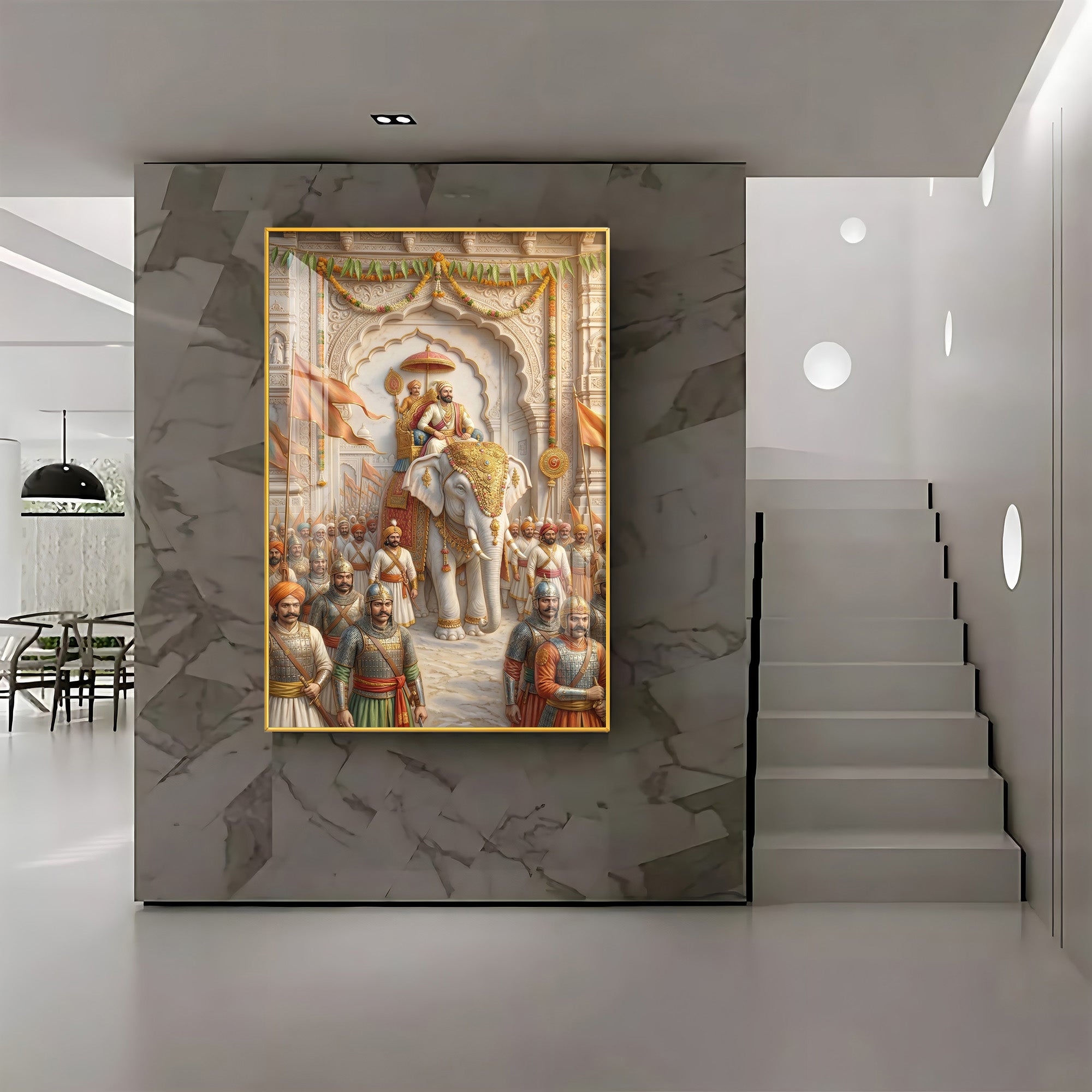 Coronation Of Chhatrapati Shivaji Maharaj Premium Acrylic Vertical Wall Art