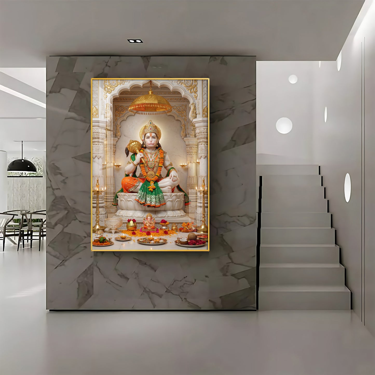 Hindu Deity Hanuman Premium Acrylic Vertical Wall Art