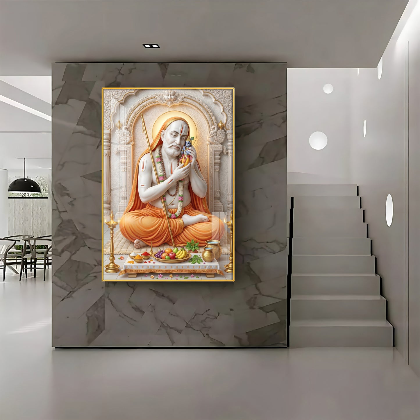 Sri Guru Raghavendra Swamy Premium Acrylic Vertical Wall Art