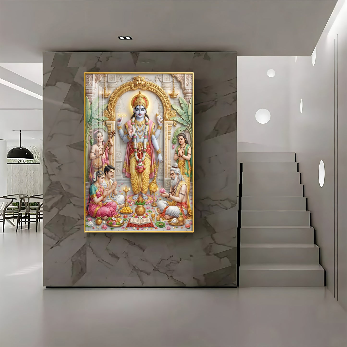 Lord Satyanarayan Premium Acrylic Vertical Wall Art