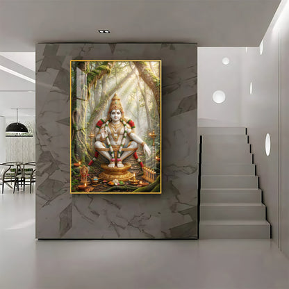 Divine Ayyappan Bhagwan Premium Acrylic Vertical Wall Art